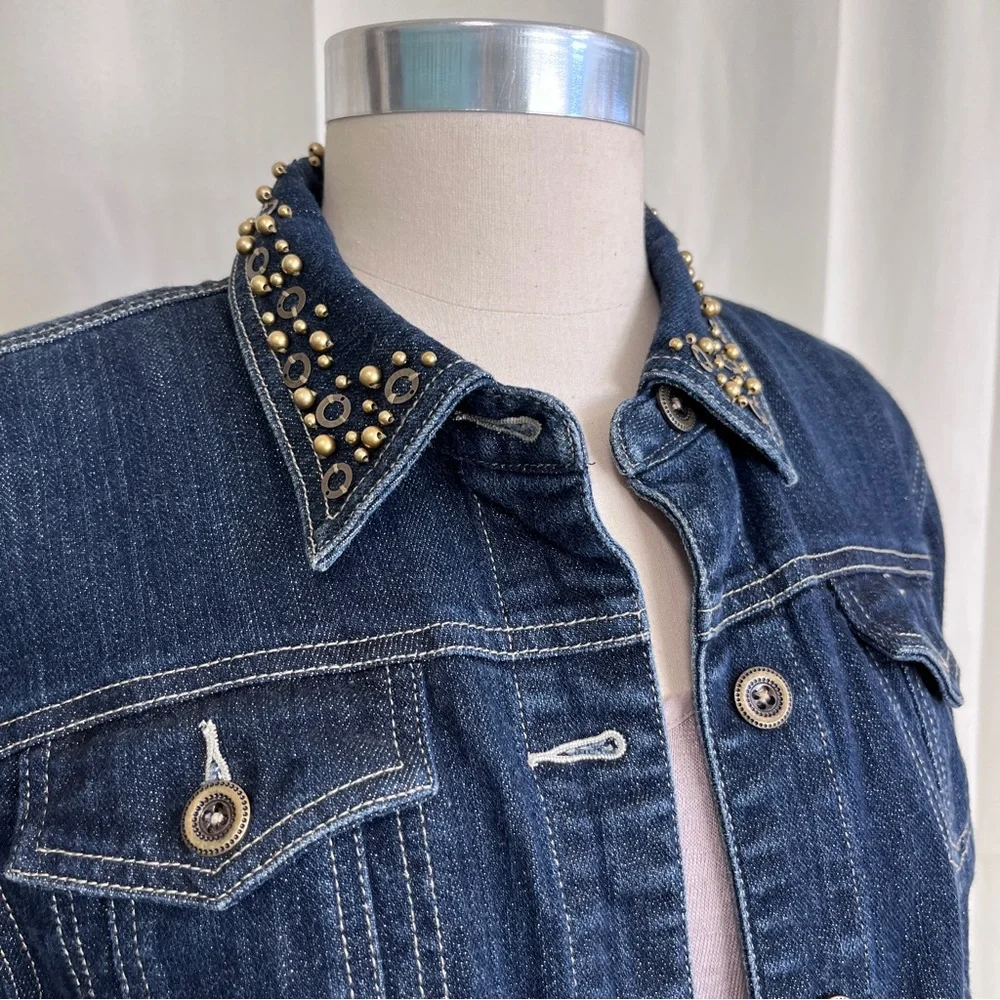 Ruby Rd. Gold thread denim jacket - Picture 4 of 4
